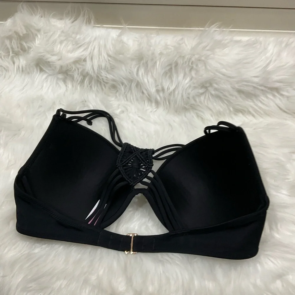 Vintage Victoria's Secret Black and Paisley Bikini Set